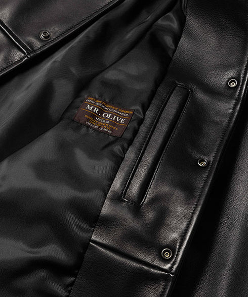 MR.OLIVE / SKOOKUM COLLABORATION / LAMB LEATHER COACH JACKET ミスターオリーブ/スクーカムコラボ / ラムレザーコーチジャケット